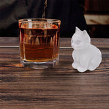 2Pcs 3D Cat Ice Cube Mold 4 -Grid Silicone Ice Tray with Funnel Lid for Cocktails Drinks Chocolate Jelly Desserts Gray