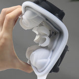 2Pcs 3D Cat Ice Cube Mold 4 -Grid Silicone Ice Tray with Funnel Lid for Cocktails Drinks Chocolate Jelly Desserts Black