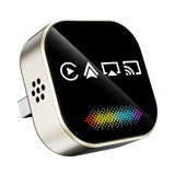 4-in-1 Wireless CarPlay Adapter USB Dongle with RGB Ambient Light for CarPlay Android Auto AirPlay Mirror Link Champagne