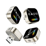 4-in-1 Wireless CarPlay Adapter USB Dongle with RGB Ambient Light for CarPlay Android Auto AirPlay Mirror Link Champagne