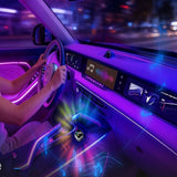 4-in-1 Wireless CarPlay Adapter USB Dongle with RGB Ambient Light for CarPlay Android Auto AirPlay Mirror Link Black