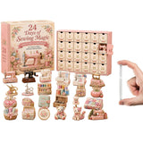 24 Days Christmas Countdown Calendar 2D Sewing Miniature Collectible Advent Calendar
