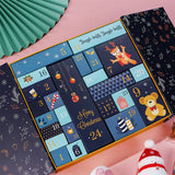 Empty 24-Day Christmas Advent Calendar Box Fillable Countdown Gift Box with 24 Compartments for DIY Candy Toys Small Gifts Blue