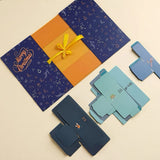 Empty 24-Day Christmas Advent Calendar Box Fillable Countdown Gift Box with 24 Compartments for DIY Candy Toys Small Gifts Blue