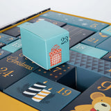 Empty 24-Day Christmas Advent Calendar Box Fillable Countdown Gift Box with 24 Compartments for DIY Candy Toys Small Gifts Blue