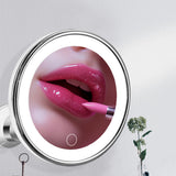 10X Magnifying Makeup Mirror with LED Ring Light Rotating Suction Cup Vanity Mirror Touch Control with 3 Light Settings
