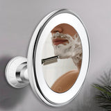 10X Magnifying Makeup Mirror with LED Ring Light Rotating Suction Cup Vanity Mirror Touch Control with 3 Light Settings
