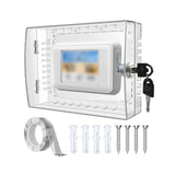 Clear Thermostat Lock Box Wall Mounted Transparent Cover Temperature Control Guard for Home Office