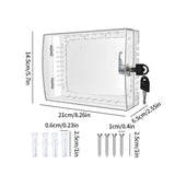 Clear Thermostat Lock Box Wall Mounted Transparent Cover Temperature Control Guard for Home Office