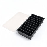 10-Slot Rectangular Ice Cube Tray with Lid Flexible Ice Mould Freezer Tray Black