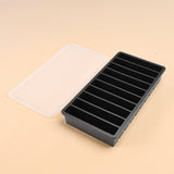 10-Slot Rectangular Ice Cube Tray with Lid Flexible Ice Mould Freezer Tray Black