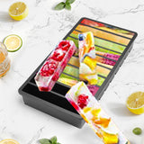 10-Slot Rectangular Ice Cube Tray with Lid Flexible Ice Mould Freezer Tray Black