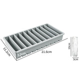 10-Slot Rectangular Ice Cube Tray with Lid Flexible Ice Mould Freezer Tray Gray