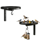 Wall Mounted Bird Feeder Tray with Hook Bird Bath Tray for Garden Balcony Patio Fence