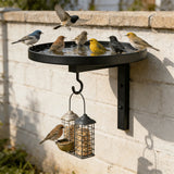 Wall Mounted Bird Feeder Tray with Hook Bird Bath Tray for Garden Balcony Patio Fence