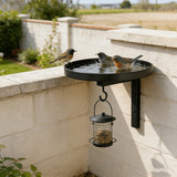 2Pcs Wall Mounted Bird Feeder Trays with Hook Bird Bath Trays for Garden Balcony Patio Fence