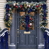 12Pcs Christmas Velvet Bows 60 x 40 cm Pre-Tied Xmas Bows Decorations for Christmas Tree Staircase Door Wreath Dark Blue