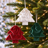 3Pcs Set Christmas Tree Drawstring Gift Bags Xmas Candy Bags Small Gift Pouches Holiday Decorations