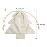 3Pcs Set Christmas Tree Drawstring Gift Bags Xmas Candy Bags Small Gift Pouches Holiday Decorations