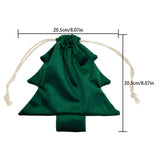 3Pcs Set Christmas Tree Drawstring Gift Bags Xmas Candy Bags Small Gift Pouches Holiday Decorations