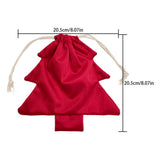 3Pcs Set Christmas Tree Drawstring Gift Bags Xmas Candy Bags Small Gift Pouches Holiday Decorations