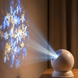 USB Powered Dynamic Rotating Projection Light with Adjustable Base Christmas Projector Lamp Snowflake