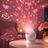 USB Powered Dynamic Rotating Projection Light with Adjustable Base Christmas Projector Lamp Hearts