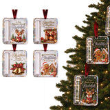 4-Piece Christmas Money Holder Ornaments Acrylic Tree Decorations with Clear Cash Slots Festive Gift Holders