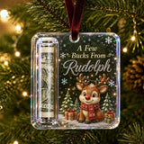 4-Piece Christmas Money Holder Ornaments Acrylic Tree Decorations with Clear Cash Slots Festive Gift Holders