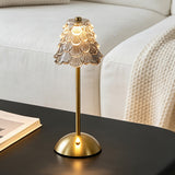 3-Colour Modes Christmas Tree Glass Table Lamp Rechargeable Touch Stepless Dimming Night Light Gray
