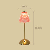 3-Colour Modes Christmas Tree Glass Table Lamp Rechargeable Touch Stepless Dimming Night Light  Pink