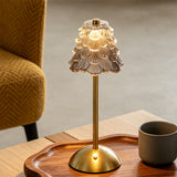 3-Colour Modes Christmas Tree Glass Table Lamp Rechargeable Touch Stepless Dimming Night Light Gray