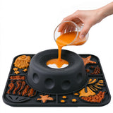 2-in-1 Dog Lick Mat Slow Feeder Pet Feeding Bowl with Rolling Ball Black