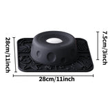 2-in-1 Dog Lick Mat Slow Feeder Pet Feeding Bowl with Rolling Ball Black