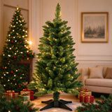 90cm Artificial Christmas Tree with 8 Lighting Modes Warm White LED Lights Xmas Home Office Decoration Green