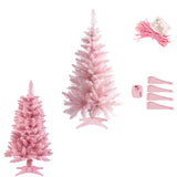 90cm Artificial Christmas Tree with 8 Lighting Modes Warm White LED Lights Xmas Home Office Decoration Pink