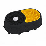 2-in-1 Dog Lick Bowl and Slow Feeder Pet Feeding Bowl with Lick Ball for Dogs Cats Black