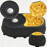 2-in-1 Dog Lick Bowl and Slow Feeder Pet Feeding Bowl with Lick Ball for Dogs Cats Black