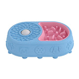 2-in-1 Dog Lick Bowl and Slow Feeder Pet Feeding Bowl with Lick Ball for Dogs Cats Blue