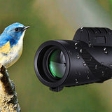 8X Monocular Telescope Outdoor Spotting Scope with Tripod Phone Holder for Bird Watching Hiking Concerts Black