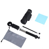 8X Monocular Telescope Outdoor Spotting Scope with Tripod Phone Holder for Bird Watching Hiking Concerts Black