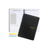 Undated A5 Weekly Planner Spiral Notebook for Weekly Goals and Planning Black