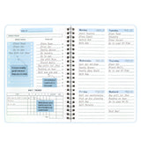 Undated A5 Weekly Planner Spiral Notebook for Weekly Goals and Planning Black