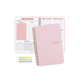 Undated A5 Weekly Planner Spiral Notebook for Weekly Goals and Planning Pink