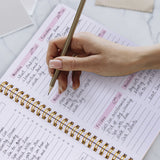 Undated A5 Weekly Planner Spiral Notebook for Weekly Goals and Planning Pink