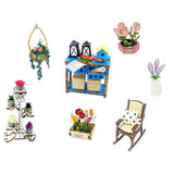 3D DIY Book Nook Puzzle Kit Garden House Miniature Dollhouse Shelf Insert