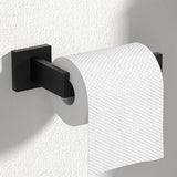5Pcs Bathroom Towel Bar Set 40cm Stainless Steel Wall Mount Black