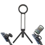 MagSafe Compatible Magnetized Phone Stand – Spring Clip with Foldable Mini Tripod