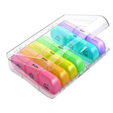 Weekly Pill Box Organizer 7-Day Tablet Storage Dispenser with Large Side Openings Style 1