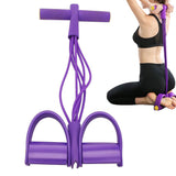 6-Tube Foot Pedal Resistance Band – Ankle Puller Exercise Tension Rope for Fitness Training